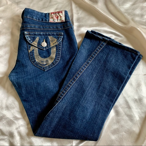 VTG Y2K True Religion Gold Low Rise Joey Jeans - Picture 7 of 17